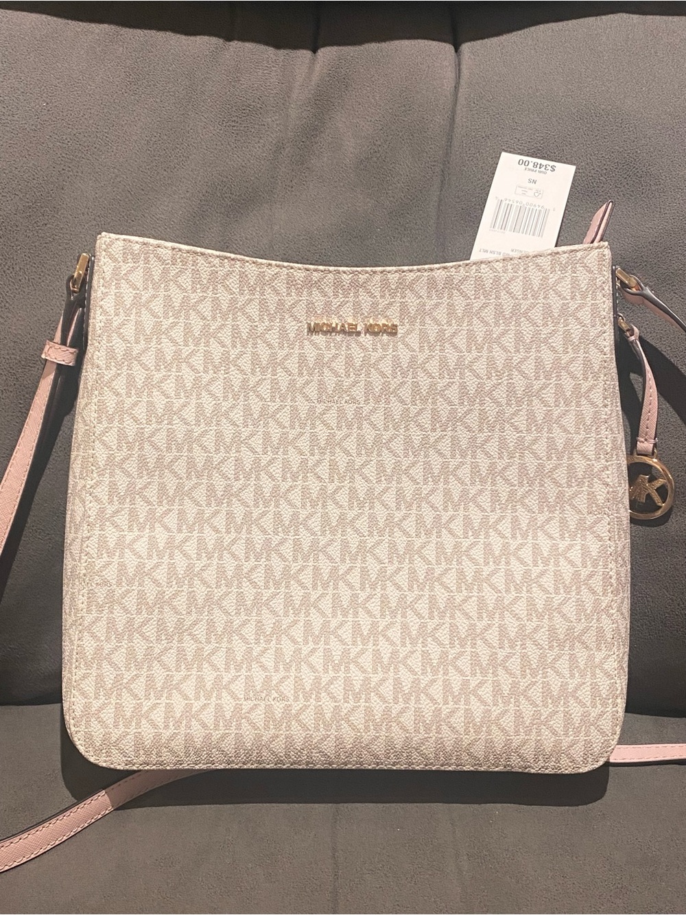 NWT MICHAEL KORS Jet Set Travel Large Signature Logo Messenger Crossbody Bag
